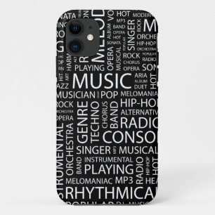 Capa Para iPhone Da Case-Mate Nuvem da palavra do teste padrão da MÚSICA