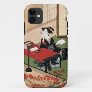 Capa Para iPhone Da Case-Mate o 手紙を書く女, mulher do 春章 escrevendo 