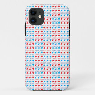 Capa Para iPhone Da Case-Mate O AMOR é a citação do AMOR em vermelho e azul