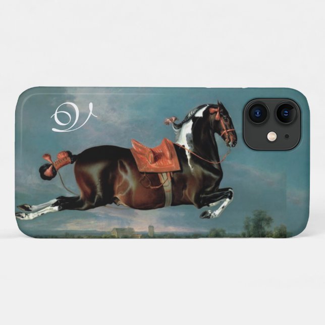 Capa Para iPhone Da Case-Mate O Cavalo Piebaldo "Ceheroína", Monograma em Criaçã (Verso (horizontal))