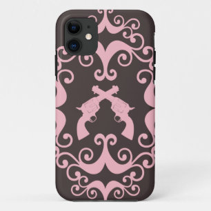Capa Para iPhone Da Case-Mate O damasco atira no teste padrão cor-de-rosa