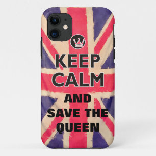 Capa Para iPhone Da Case-Mate O grunge da BANDEIRA de UNION JACK/MANTEM A CALMA