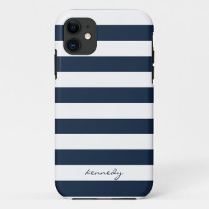 Capa Para iPhone Da Case-Mate O marinho listra a caixa personalizada teste