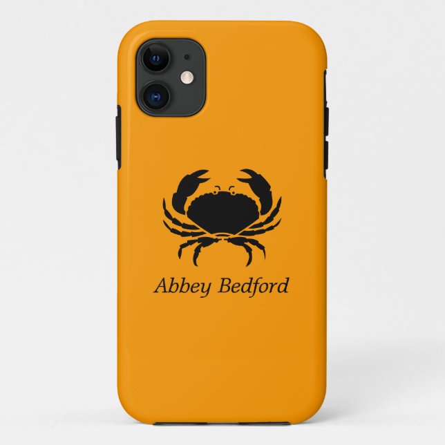 Capa Para iPhone Da Case-Mate Ocean Glow_Black em Orange Crab_personalizado (Verso)