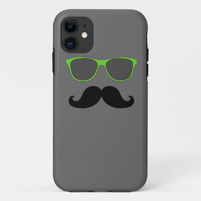 CAPA PARA iPhone DA Case-Mate ÓCULOS VERDES DE MUSTACHE ENGRAÇADOS (Verso)