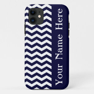 Capa Para iPhone Da Case-Mate Onda azul profundamente pacífica Chevron com nome