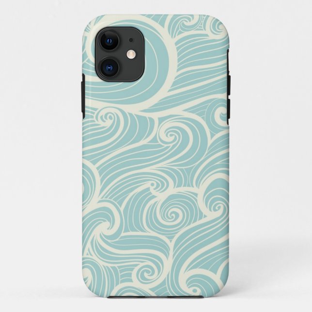 Capa Para iPhone Da Case-Mate Ondas azuis (Verso)