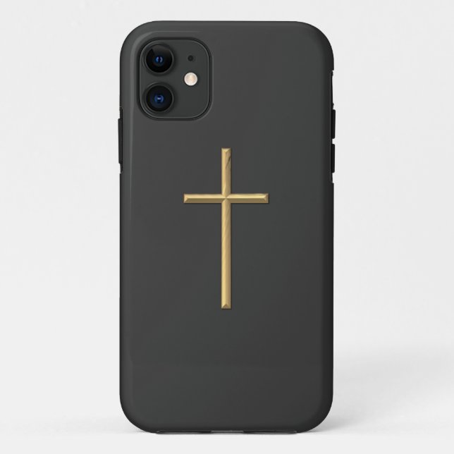 Capa Para iPhone Da Case-Mate Ouro "3-D" Cruz (Verso)