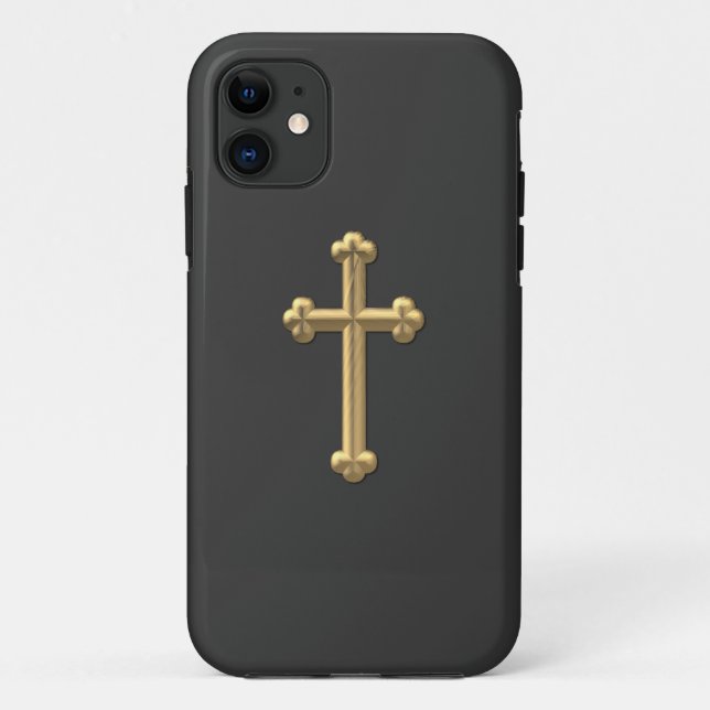 Capa Para iPhone Da Case-Mate Ouro "3-D" Cruz 2 (Verso)