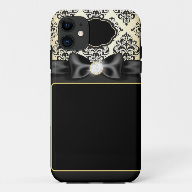 Capa Para iPhone Da Case-Mate Ouro elegante & arco preto (Verso)