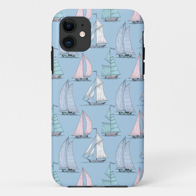 Capa Para iPhone Da Case-Mate Padrão 1 do veleiro em curva (Verso)