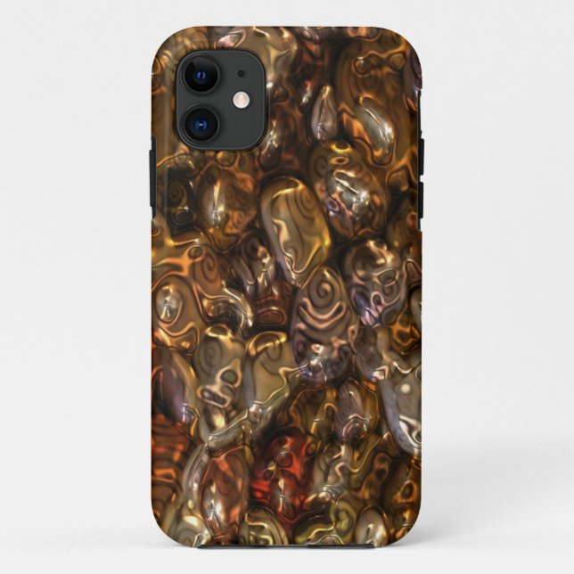 Capa Para iPhone Da Case-Mate Padrão ART - Pedras do rio Ouro (Verso)