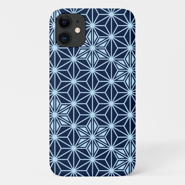 Capa Para iPhone Da Case-Mate Padrão Asanoha Japonês - azul-indigo (Verso)