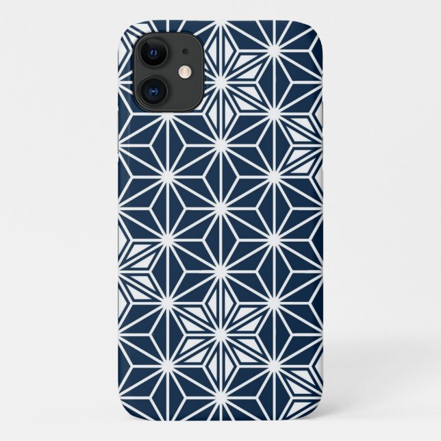 Capa Para iPhone Da Case-Mate Padrão Asanoha Japonês - marinho azul (Verso)