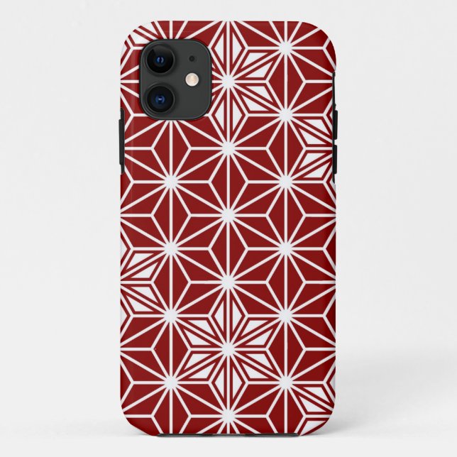 Capa Para iPhone Da Case-Mate Padrão Asanoha japonês - vermelho escuro (Verso)