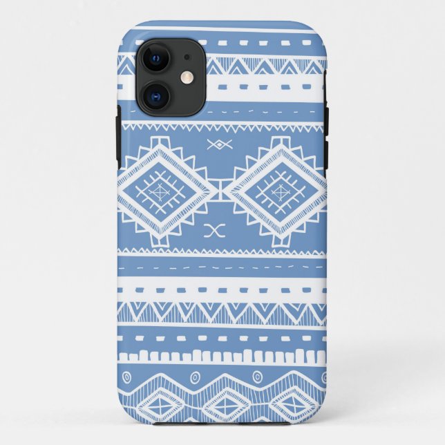 Capa Para iPhone Da Case-Mate Padrão Aztec Aztec de renda tribal (azul-periwinkl (Verso)