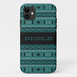 Capa Para iPhone Da Case-Mate Padrão Aztec Preto E Teal Personalizado