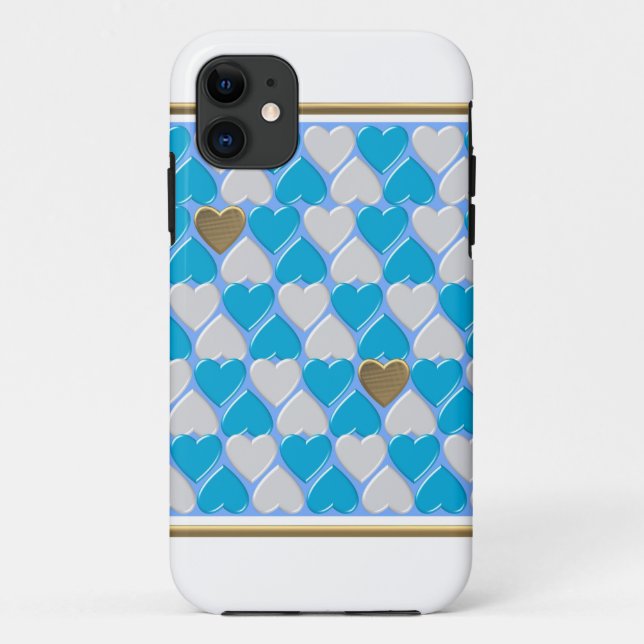 Capa Para iPhone Da Case-Mate Padrão bávaro azul e branco. (Verso)