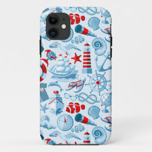Capa Para iPhone Da Case-Mate Padrão Branco E Azul Náutico