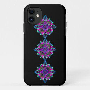 Capa Para iPhone Da Case-Mate Padrão Brilhante Rangoli num Fundo Negro