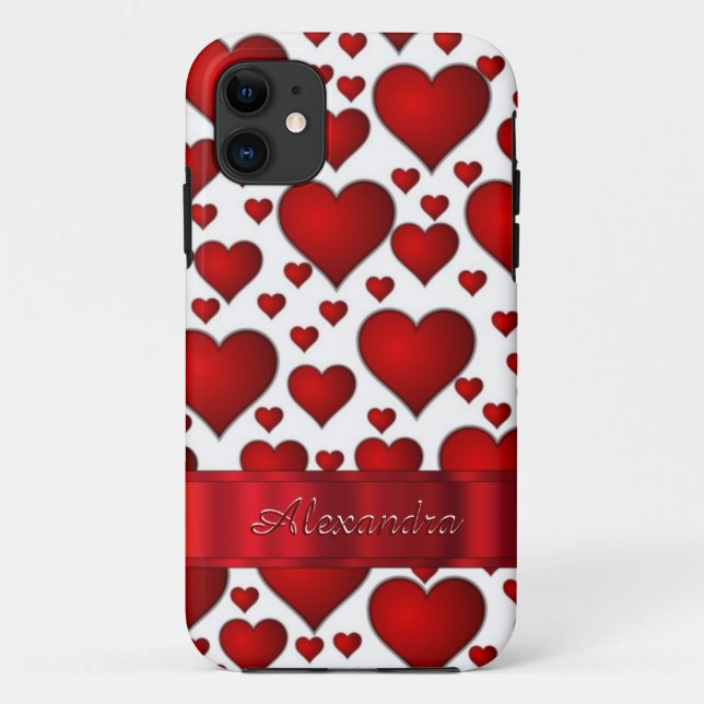Capa Para iPhone Da Case-Mate Padrão cardíaco romântico personalizado (Verso)