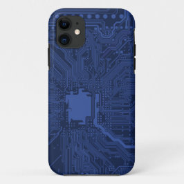 Capa Para iPhone Da Case-Mate Padrão da placa-mãe do Geek azul