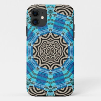 Capa Para iPhone Da Case-Mate Padrão de arte digital 7 azul, preto e branco