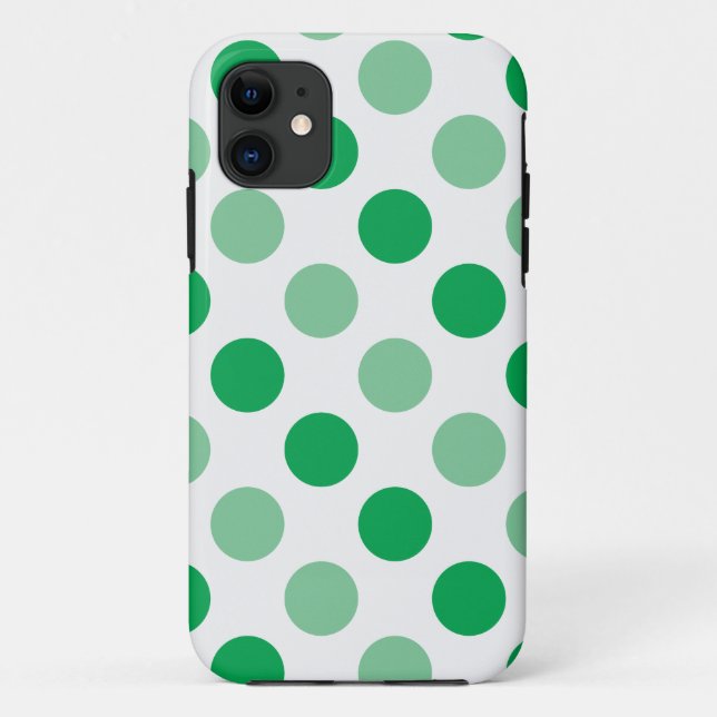 Capa Para iPhone Da Case-Mate Padrão de bolinhas verdes (Verso)