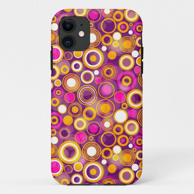 Capa Para iPhone Da Case-Mate Padrão de Bolinhas violeta (Verso)