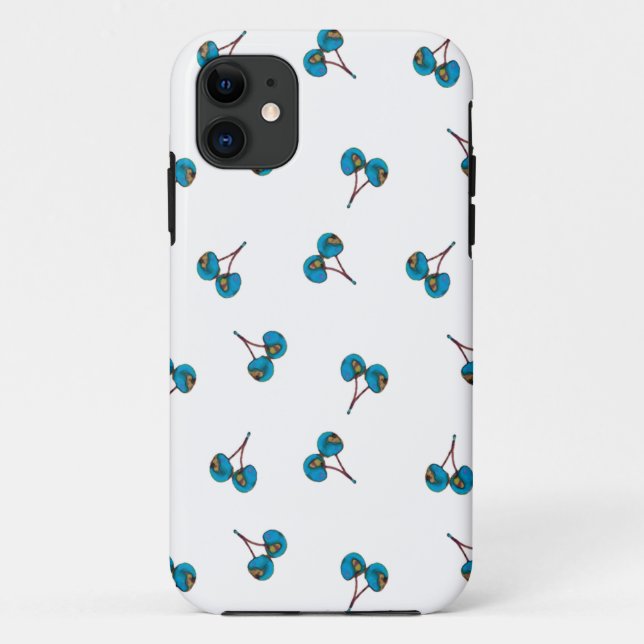 Capa Para iPhone Da Case-Mate Padrão de Cereja Azul (Verso)