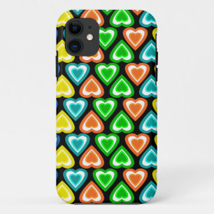 Capa Para iPhone Da Case-Mate Padrão de corações do arco-íris preto