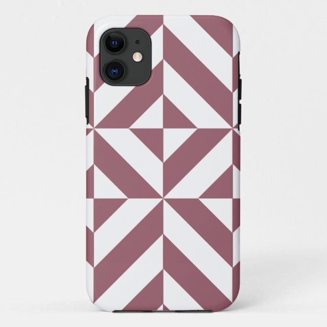 Capa Para iPhone Da Case-Mate Padrão de Cubo de Deco Geométrico de Plum (Verso)