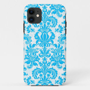 Capa Para iPhone Da Case-Mate Padrão de Damascos Florais Branco e Azul