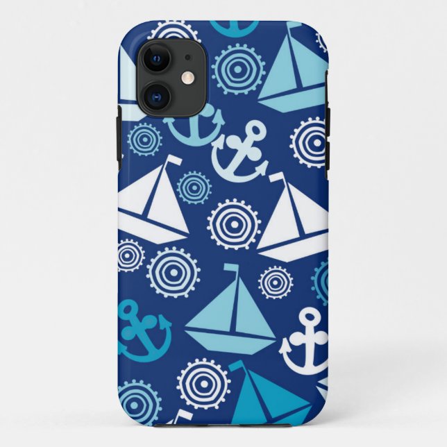 Capa Para iPhone Da Case-Mate Padrão de desenho com embarcações de navegação (Verso)