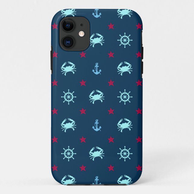 Capa Para iPhone Da Case-Mate Padrão de estrela náutica (Verso)