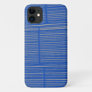 Capa Para iPhone Da Case-Mate Padrão de faixa moderna única azul brilhante Leg