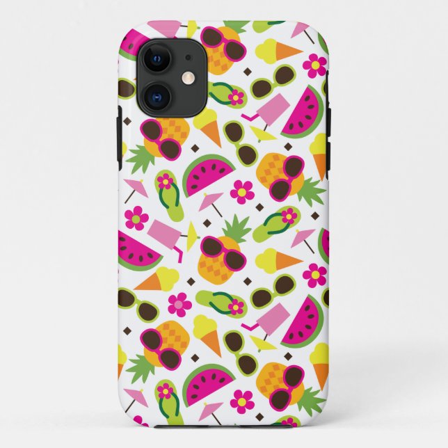 Capa Para iPhone Da Case-Mate Padrão de Férias Tropicais Invisível (Verso)