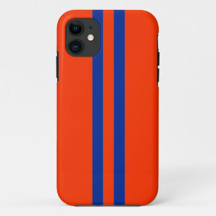 Capa Para iPhone Da Case-Mate padrão de listras azul e laranja esportivo