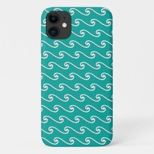 Capa Para iPhone Da Case-Mate Padrão de onda chinês - branco em azul-pavão