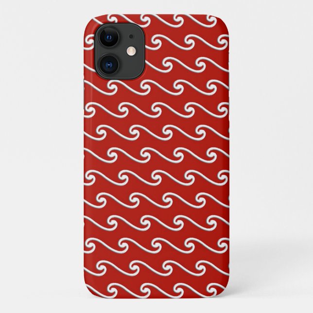 Capa Para iPhone Da Case-Mate Padrão de onda chinês - branco sobre vermelho prof (Verso)