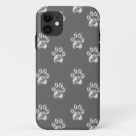 Capa Para iPhone Da Case-Mate Padrão de patas elegante e fofo em cinza escuro