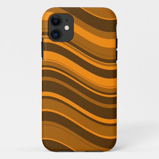 Capa Para iPhone Da Case-Mate Padrão de Stripes de Cinza Castanho Laranja (Verso)