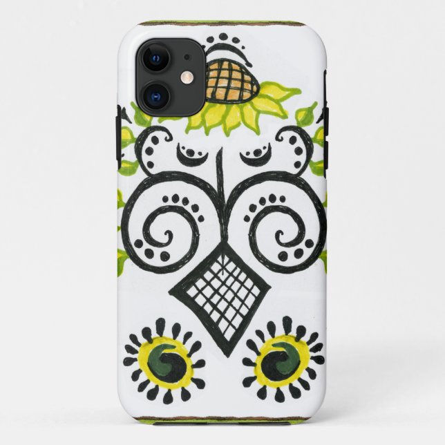 Capa Para iPhone Da Case-Mate Padrão de Sunflower Folk por Alexandra Cook (Verso)