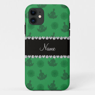 Capa Para iPhone Da Case-Mate Padrão de yoga verde de nome personalizado