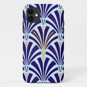 Capa Para iPhone Da Case-Mate Padrão do ventilador Art Deco - cobalto e azul-céu