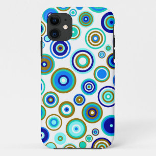 Capa Para iPhone Da Case-Mate Padrão dos círculos de Abstrato de corte Azul Li