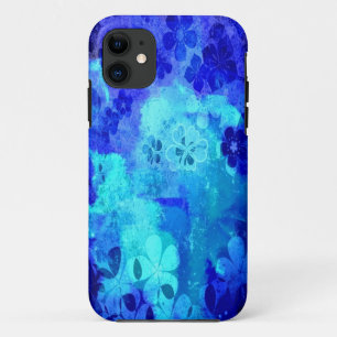 Capa Para iPhone Da Case-Mate Padrão floral azul de cor verde-vivo 4