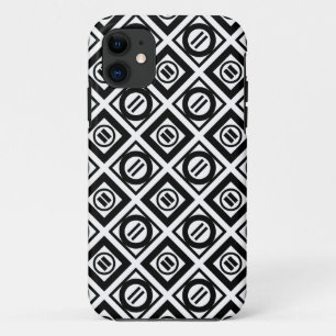Capa Para iPhone Da Case-Mate Padrão Geométrico de Sinal Negro Igual em Branco