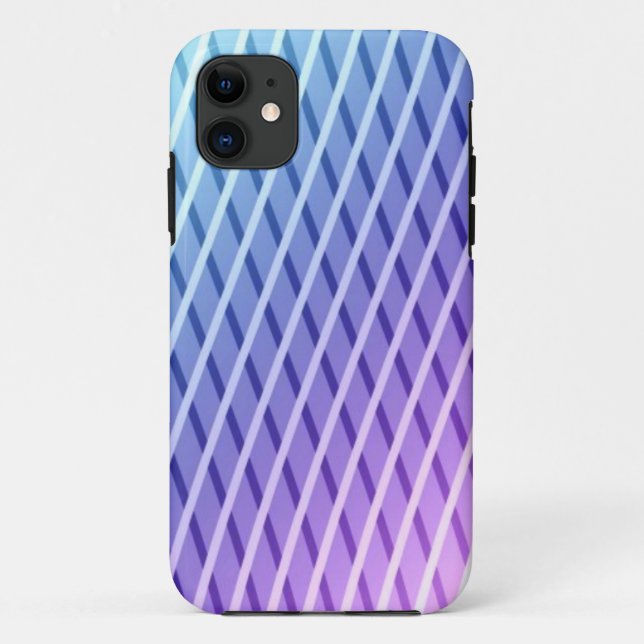 Capa Para iPhone Da Case-Mate Padrão Lilac E Blue Abstrato Striped (Verso)