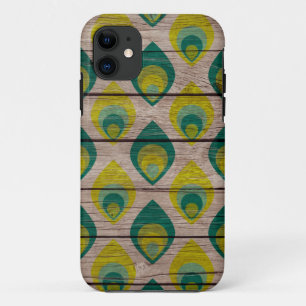Capa Para iPhone Da Case-Mate Padrão Pavão No Caso Do iPhone 5/5S Da Madeira